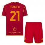 Günstige Fußballtrikots AS Roma Dybala 21 Kinder Heimtrikot 2023-24 Kurzarm